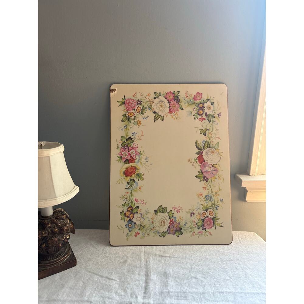Floral English cutting board